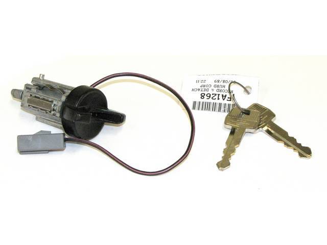 Ignition Switch Cylinder w/ Keys Black Style for (79-93) Good Repro