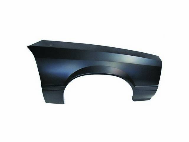 1979-1990 Mustang RH Passenger Side Front Fender With Antenna Hole, Without Molding Holes