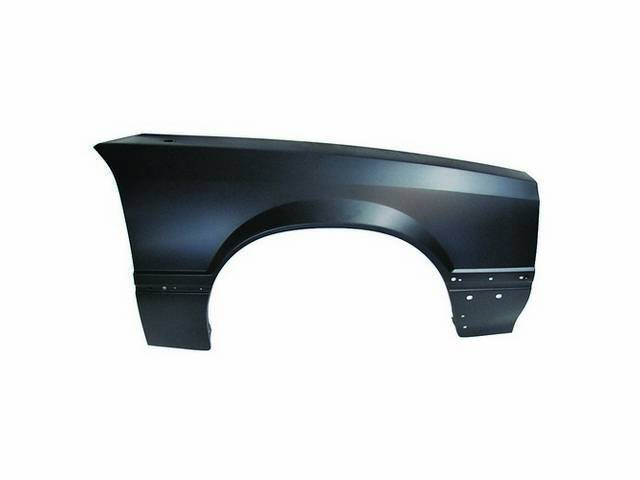1991-1993 Mustang RH Passenger Side Front Fender With Antenna Hole, With Molding Holes