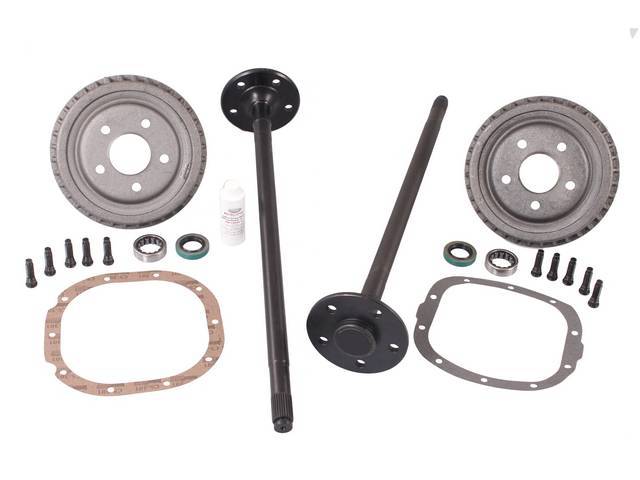 Axle And Drum Kit, 5 Lug Conversion, Street Bandit, 31 Spline, Incl (2) 1541h Carbon Steel 5 Lug Axles, (2) 9 Inch 5 Lug Rear Drums, (2) Outer Bearings, (2) Seals, (10) Wheel Studs, Axle GasketAnd Friction Modifier