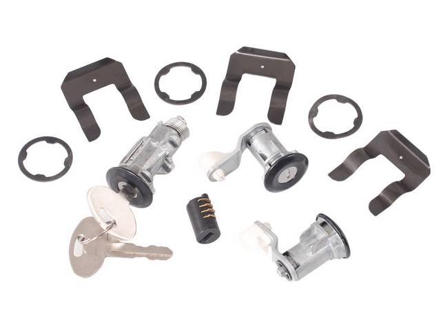 DOOR/TRUNK/GLOVE Lock Set for (92-93 From 11/91) Bright Center w/ Black Ring