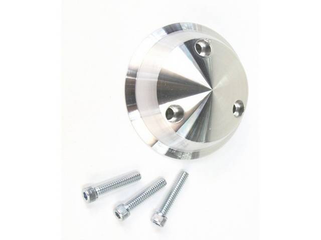Pulley Cover, P/S, March Performance, Billet Aluminum, Clear Powdercoated, Use W/ M-3a733-30b, Does Not Work On Stock Pulley, Repro