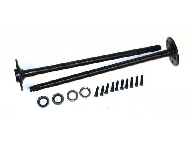 Shaft Kit, Rear Axle, New, (2) 5 Lug, 29 1/16 Inches Long, 28 Spline, 4340 Chromoly Content, These Units Are 40 Percent Stronger Than Stock, Repro