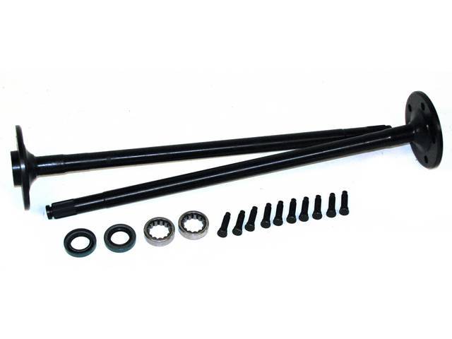 Shaft Kit, Rear Axle, New, (2) 4 Lug, 29 1/16 Inches Long, 31 Spline, 4340 Chromoly Content, These Units Are 40 Percent Stronger Than Stock, Repro