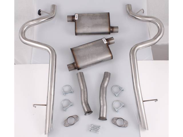 Pypes Mustang Cat Back Exhaust System 2.5 Polished Tips w/ Violator Mufflers for (86-97) 4.6L, 5.0L
