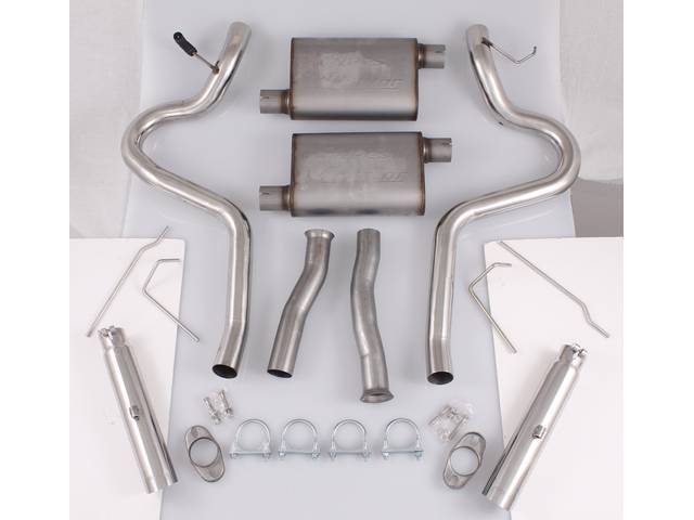 Pypes Mustang Cat Back Exhaust System 3 Polished Stainless Tips w/ Violator Mufflers for (86-97) 4.6L, 5.0L