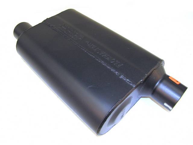 Muffler, Flowmaster, Super 44 Series, Aluminized Offset Design, W/ 2 1/2 Inch Inlet And Outlet, Designed For Aggressive Tone Levels