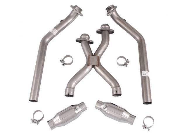 Pypes Off Road Mustang X-pipe with High Flow Ceramic Catalytic Converters for (86-95) 5.0L