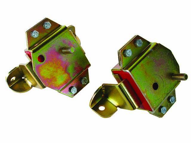 Insulator Set, Motor Mount, Polyurethane, Prothane, Red, Designed To Withstand High Heat And Oils, Repro
