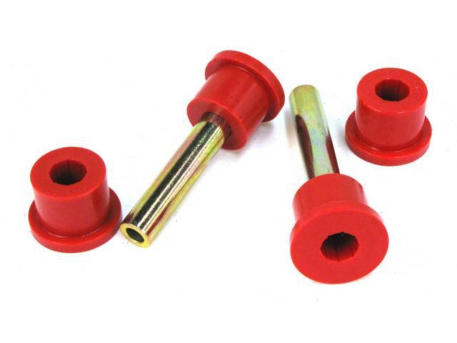 Bushing Set, Crossmember To Frame, Red, Incl (4) Bushings And Metal Sleeves, Repro