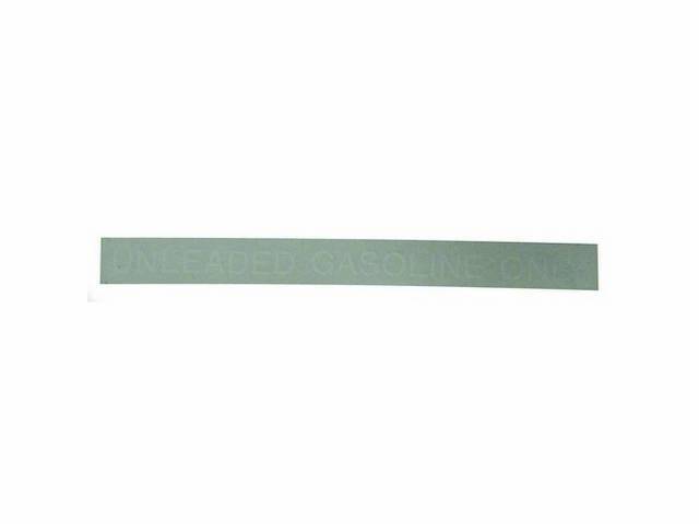 Decal, Gasoline Only, White, 5 Inches, Straight, *Unleaded Gasoline Only*, Repro