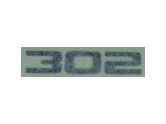 Decal, Hood Scoop, *302*, Black Lettering, Repro