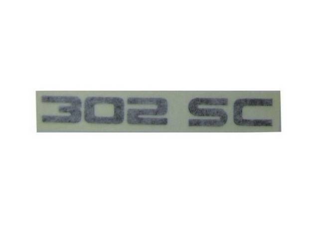 Decal, Hood Scoop, *302 Sc*, Black Lettering, Repro