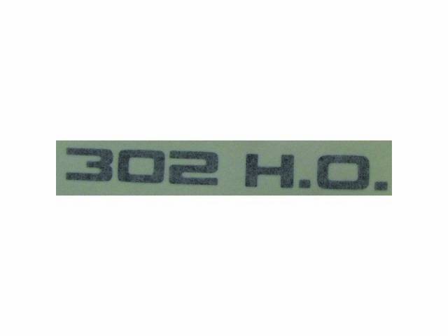 Decal, Hood Scoop, *302 Ho*, Black Lettering, Repro
