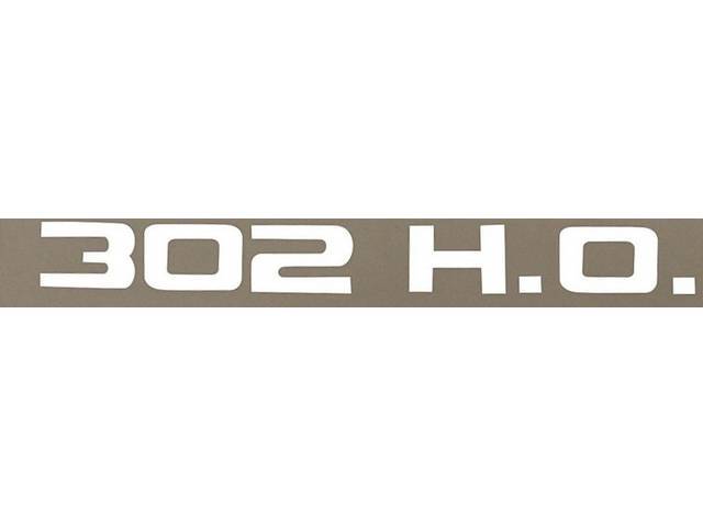 Decal, Hood Scoop, *302 Ho*, White Lettering, Repro