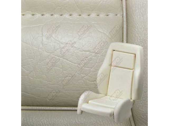 Upholstery And Seat Foam Set, Sport Seat Conversion, Vinyl, Oxford White, W/ Knee Bolster, W/ Interior Trim Id Code *Gw*, *Gn*, *Gq*, Incl Headrest Covers