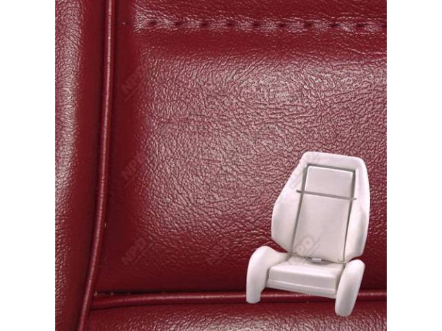 Upholstery And Seat Foam Set, Sport Seat Conversion, Vinyl, Scarlet Red, W/ Knee Bolster, W/ Interior Trim Id Code *Dd*, Incl Headrest Covers