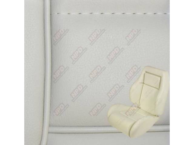 Upholstery And Seat Foam Set, Sport Seat Conversion, Vinyl, White, W/O Knee Bolster, W/ Interior Trim Id Code *Cl*, *Cn*, *Ck*, *Cx*, Incl Headrest Covers