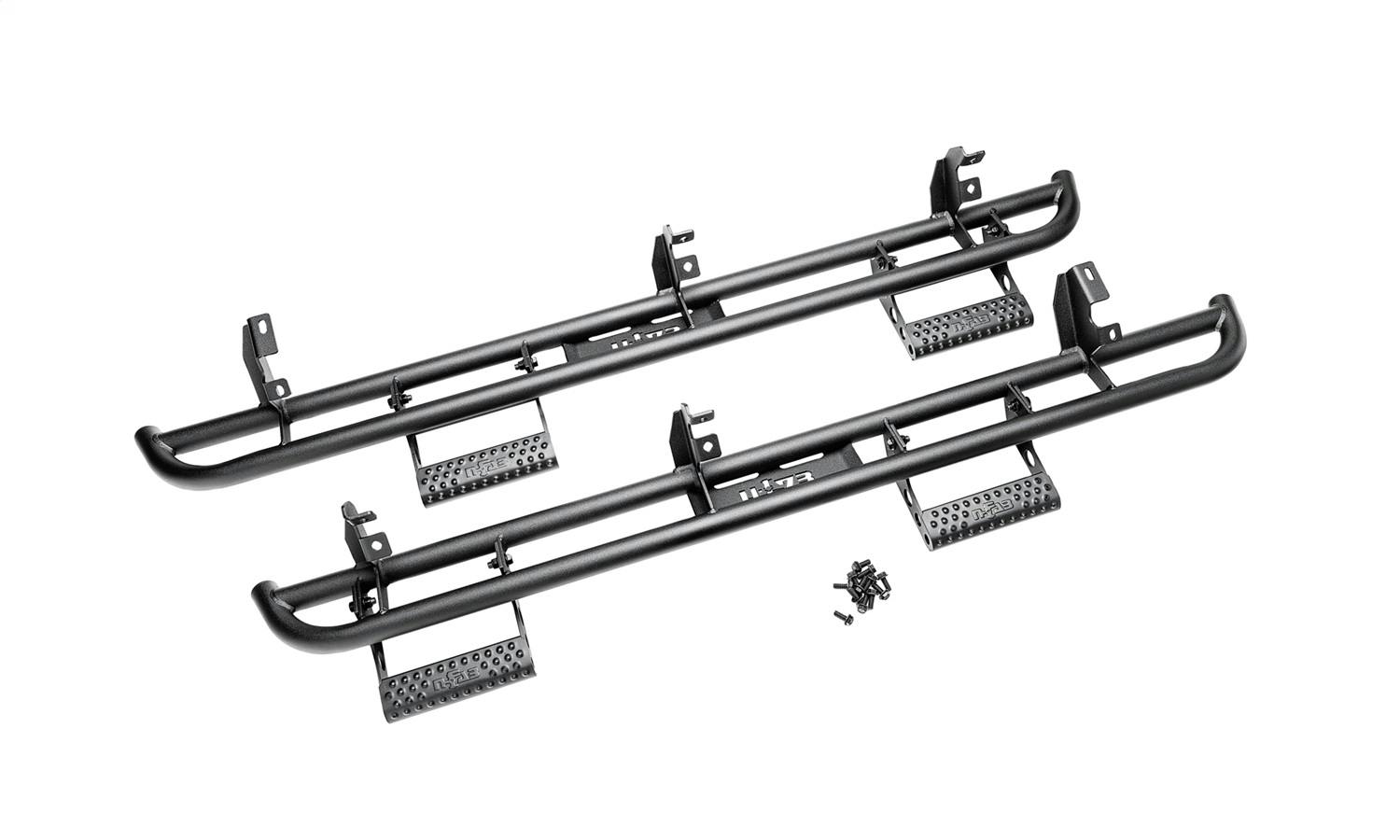 N-FAB F212BRKRS2 RKR Step Sys - FullLen (1 Stp Mnt/1 Stp) - 21-26 Ford Bronco 2-Dr - TX Blk