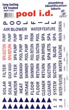 Oreq Pool I.D. Plumbing Labels