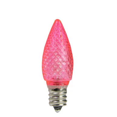 Pack of 25 Faceted LED C7 Pink Christmas Replacement Bulbs