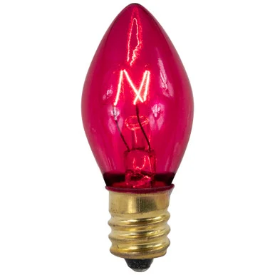 Pack of 25 Incandescent C7 Pink Christmas Replacement Bulbs