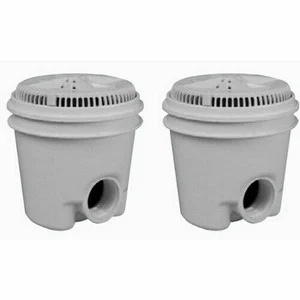 Pentair Black StarGuard 8″ Main Drain with 2″ Side x 1.5″ Bottom ABS Sump with Ring and Cover, 1.5″ NPT x 2″ NPT, Pack of 2, 500111