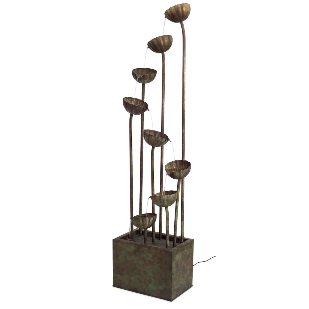 64″ Rustic Bronze Colored Indoor/Outdoor Cascading Flower Water Fountain