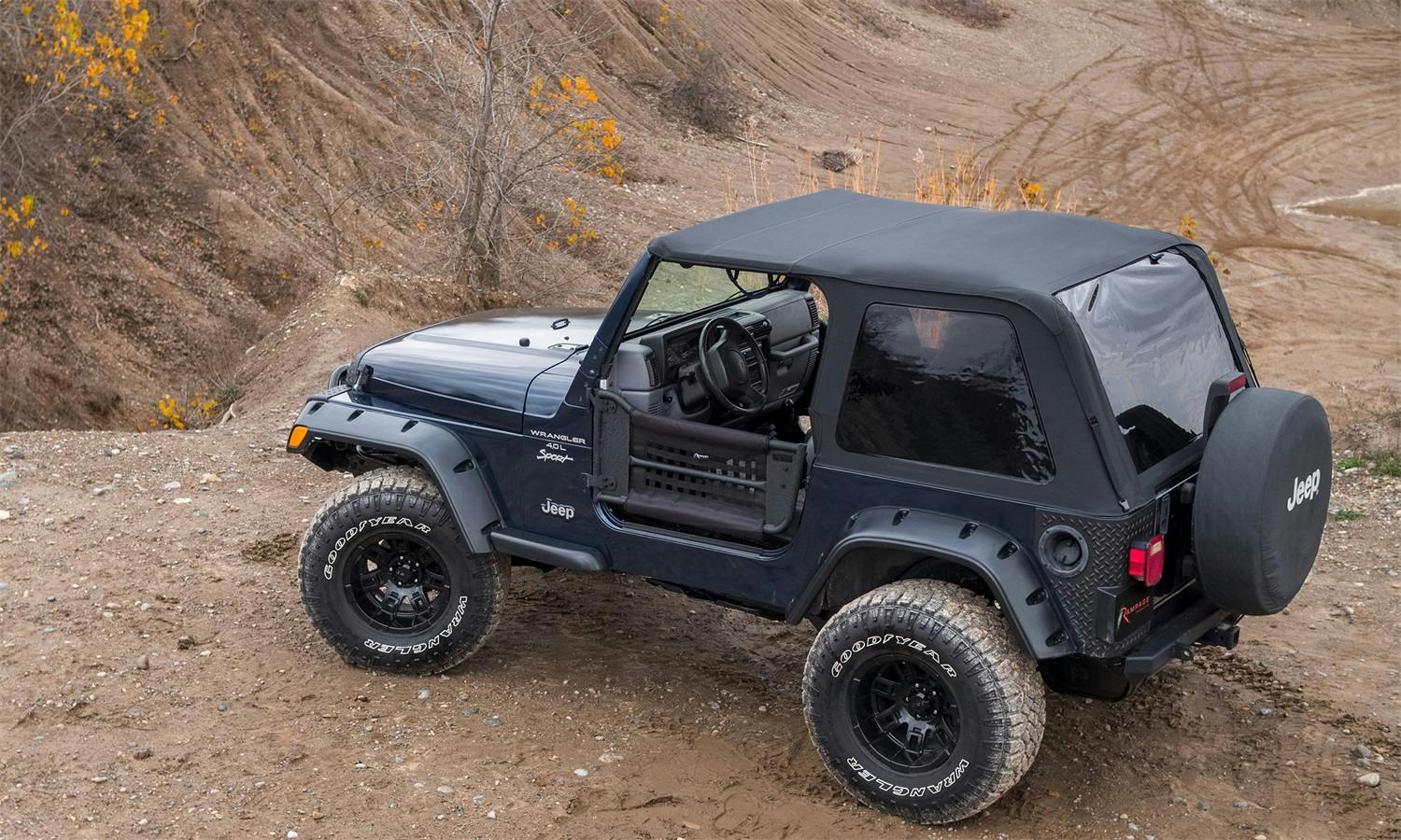 Rampage Products 106535 Frameless Soft Top Kit, Black Diamond