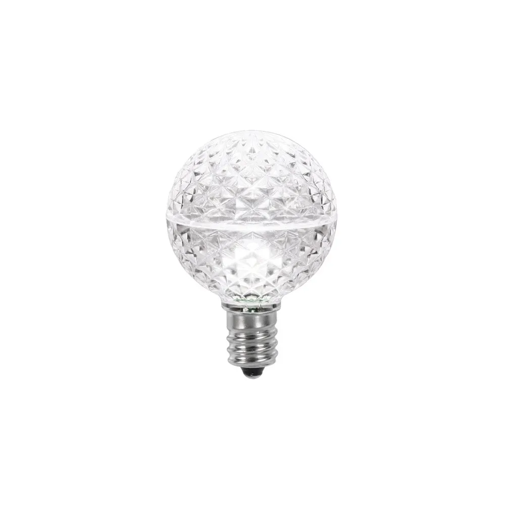 Club Pack of 25 Pure White LED G40 Christmas Replacement Bulbs