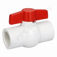 1 1/2″ PVC Compact Ball Valve White Threaded, 1015WT
