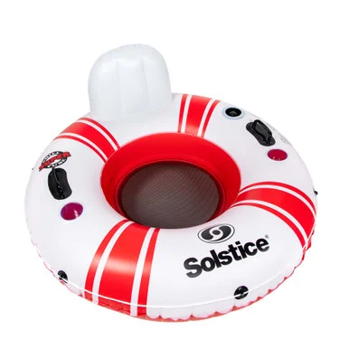 Relax in Style with the 46″ Inflatable Red and White Swimming Pool Inner Tube Float