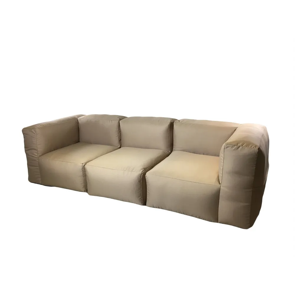 8.5′ Large Tan Rectangular Inflatable Sectioned Indoor and Outdoor Patio Sofa