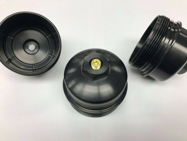 Ford Powerstroke 6.0L Diesel Oil Filter Cap - Billet Aluminum Anodized Black