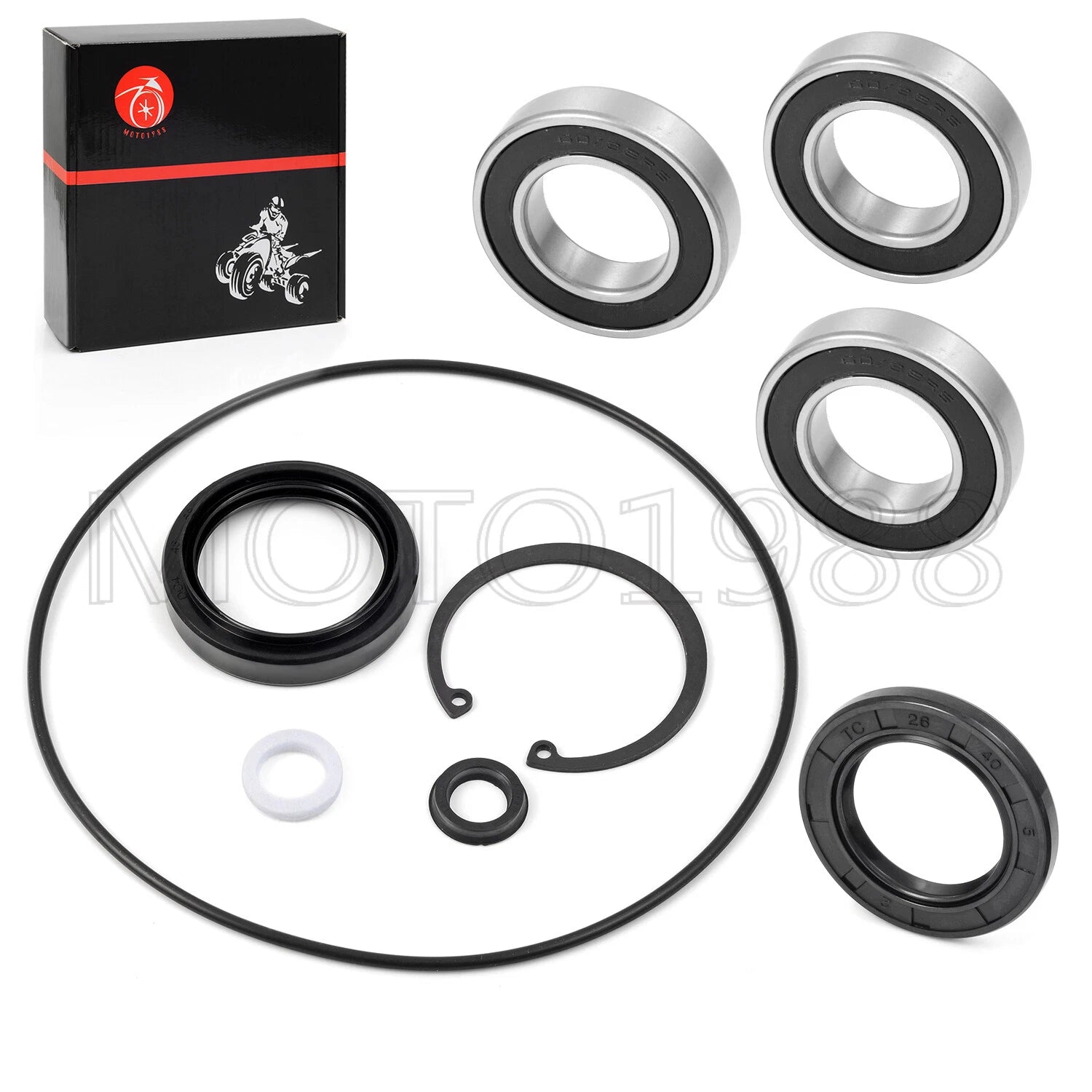 Rear Axle Brake Drum Wheel Seal Bearing Kit for Honda Recon 250 TRX250 (1997–2022)