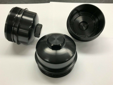 Ford Powerstroke 6.0L Diesel Billet Oil Filter Cap - Anodized Black