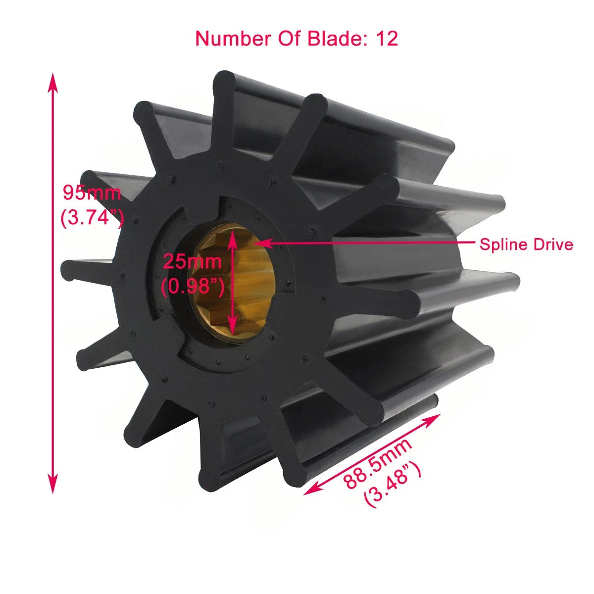 Water Pump Impeller for Jabsco Johnson Caterpillar (09-814B, 4L8470)