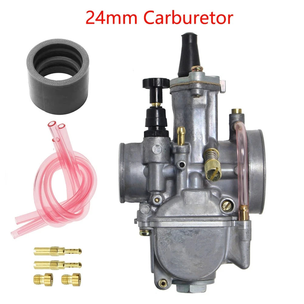 24mm Carburetor with Power Jet for PWK24 (90–125cc, 2/4 Stroke)