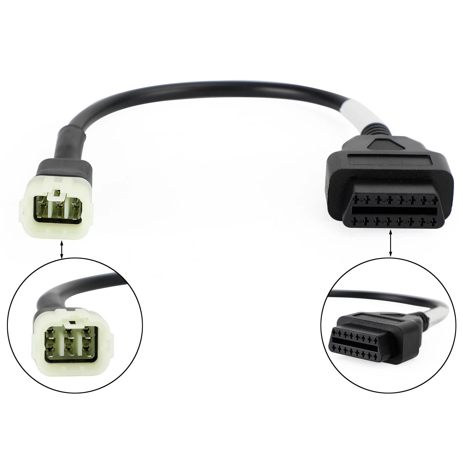 OBD2 6 Pin Diagnostic Plug Adapter for Kawasaki Motorcycle (T9)