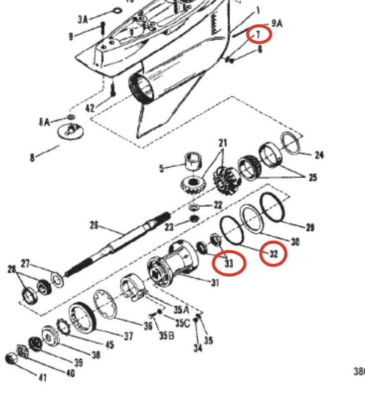 Seal Kit for Mercruiser Bravo I (26-76868, 30550, 8M0058390)