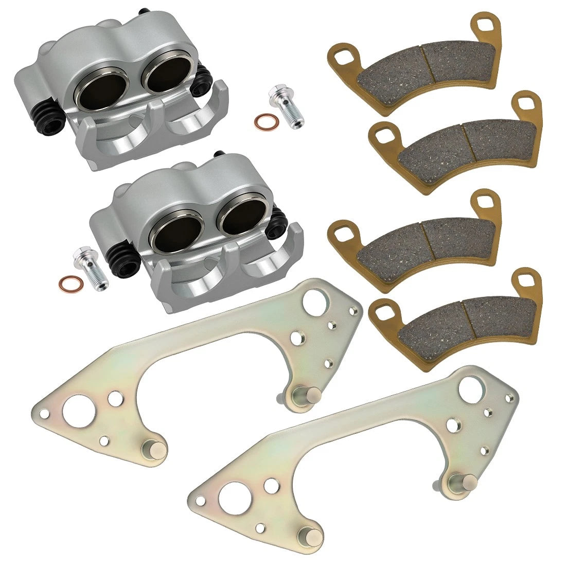 Front Brake Calipers & Pads for Polaris RZR 4 800/900/1000 (2010–2015)