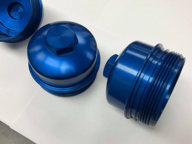 Ford Powerstroke 6.0L Diesel Billet Oil Filter Cap - Anodized Blue