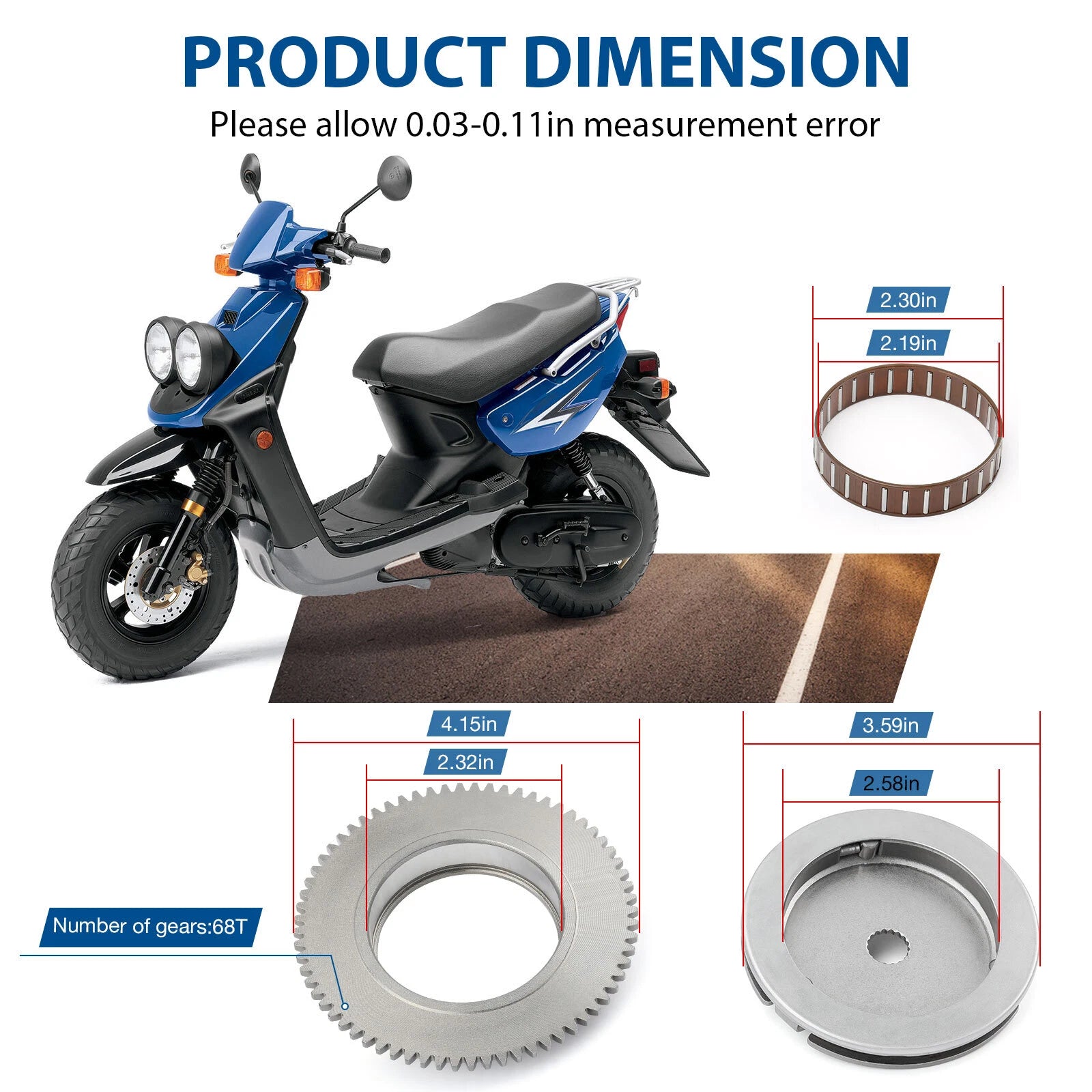 Starter Clutch Assembly & Wheel Gear for Yamaha Zuma 50 (2002–2005, 2008–2011)