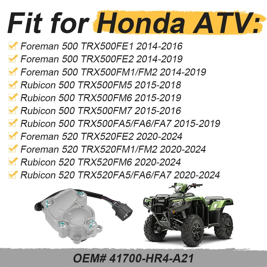 Differential Actuator Assembly for Honda Foreman Rubicon 500 (2001–2023) 41700-HR4-A21
