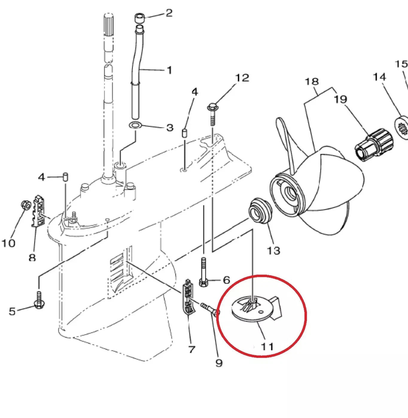 Zinc Trim Tab for Yamaha 150 175 200 225 HP (1992–Present) 6K1-45371-02