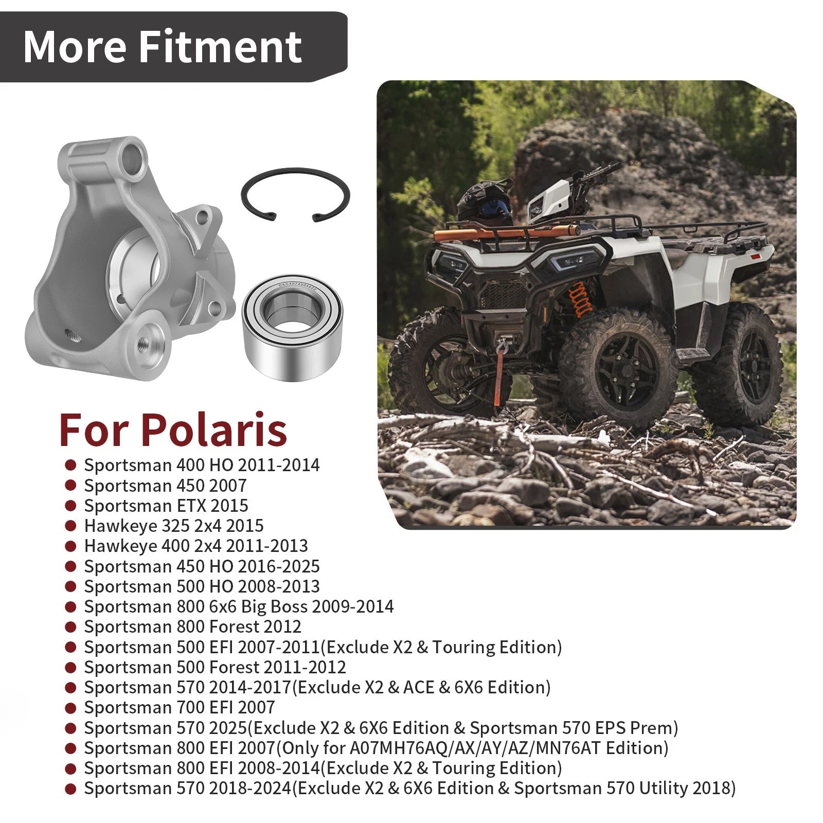 Rear Wheel Bearing Carrier 5135563 for Polaris Sportsman 400 HO (2011–2014)