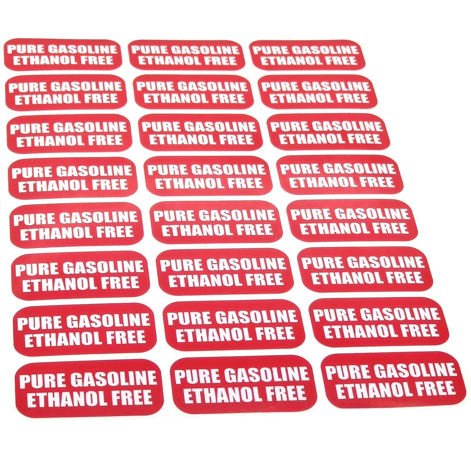 Ethanol Free Stickers for Gas Caps & Fuel Cans (1" X 2")