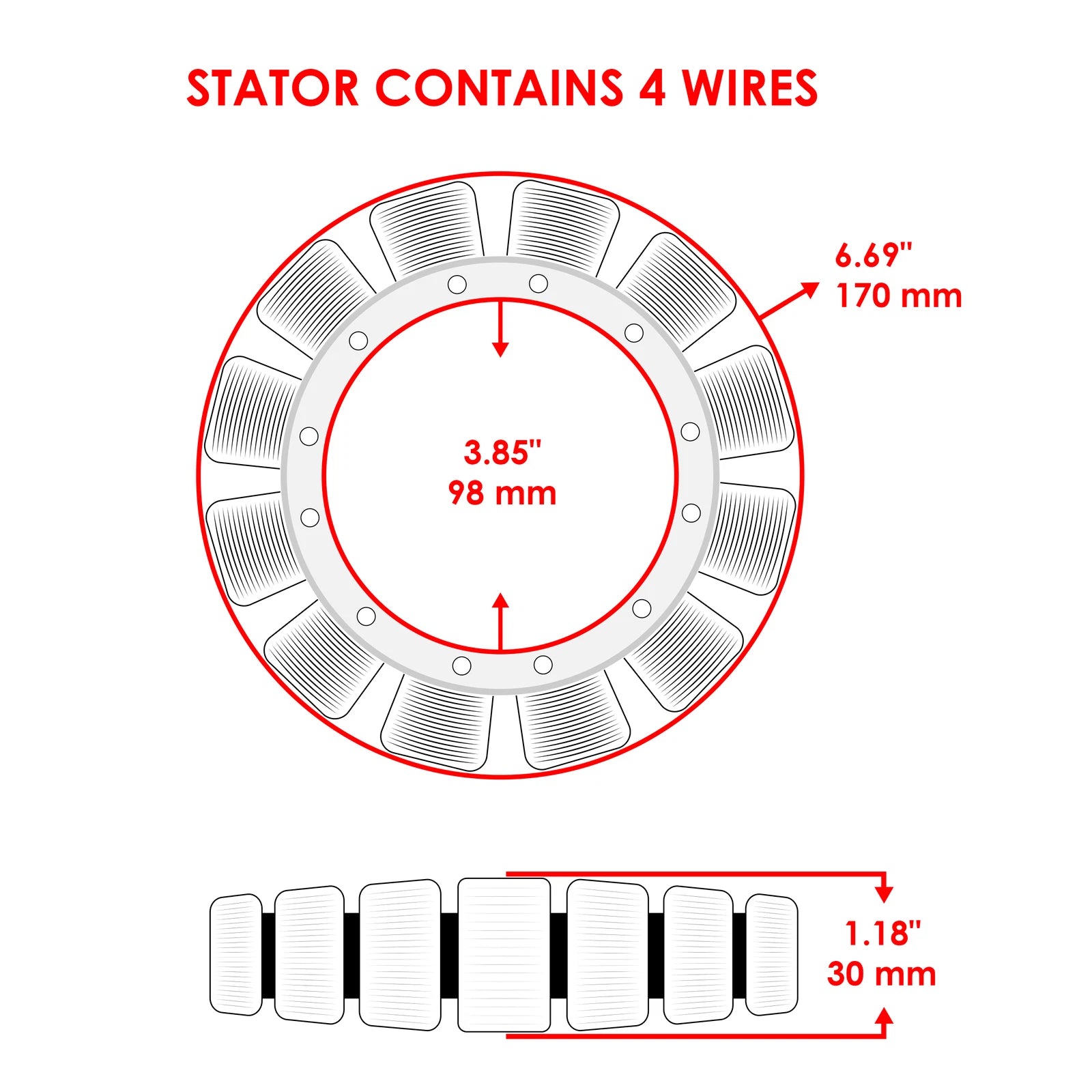 Stator for Mercury Outboard 50Hp (1998–2006, 2010) Eo Elo Elhpto Elpto