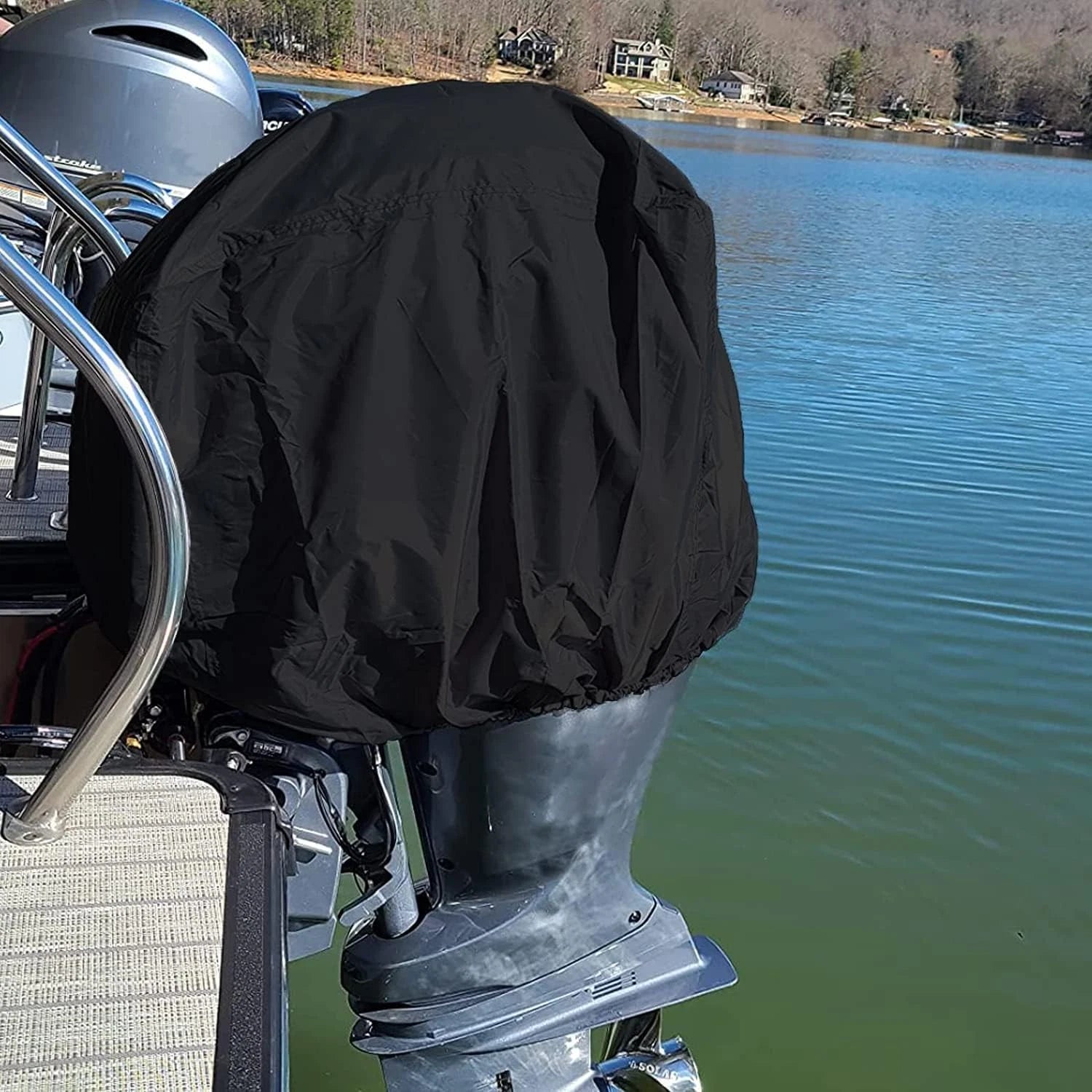 Outboard Motor Engine Cover for 15-30 HP Boat (Universal) - Black