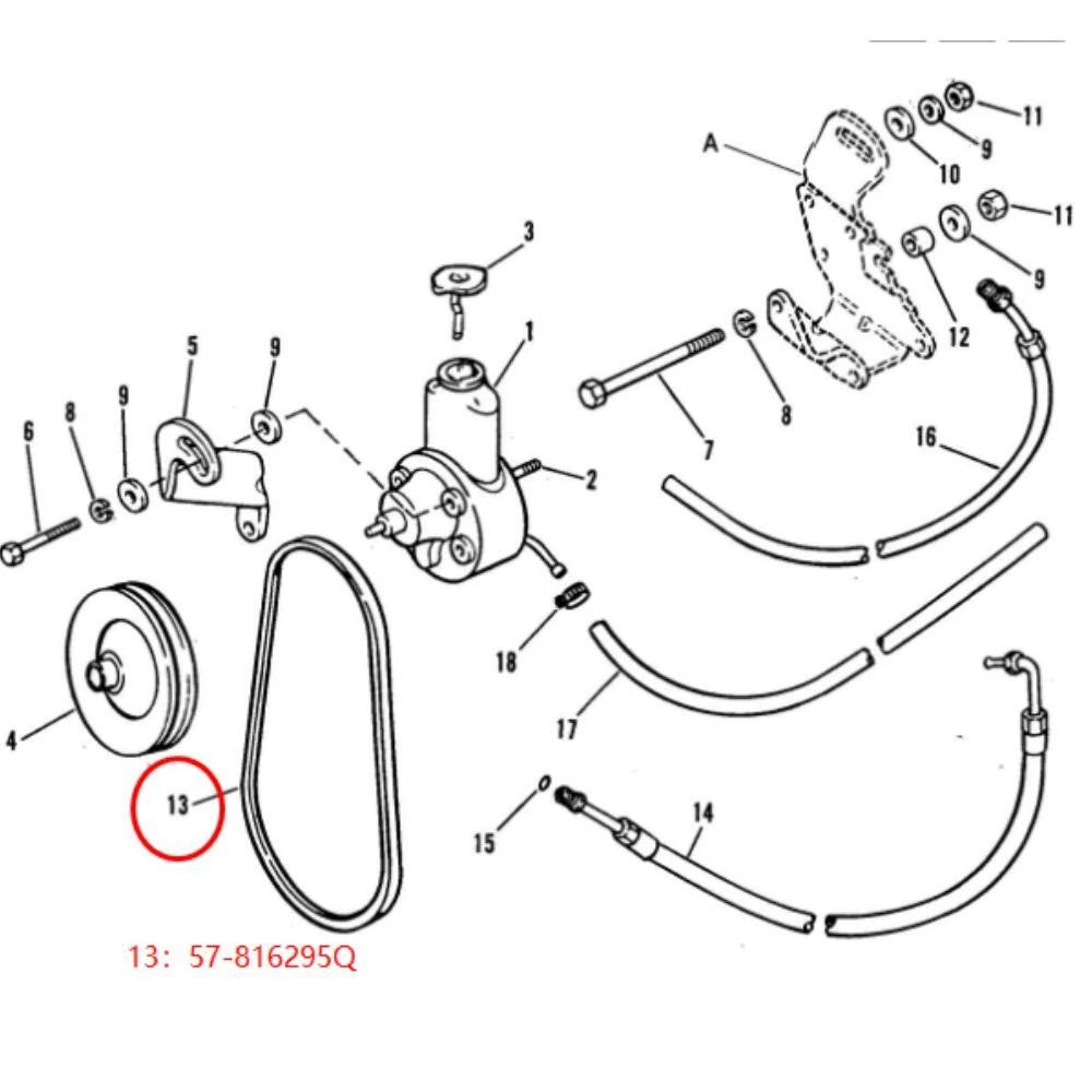 V Belt for MerCruiser Sterndrive 4.3L 5.0L 5.7L (1990–2023) 57-816295Q 18-15490